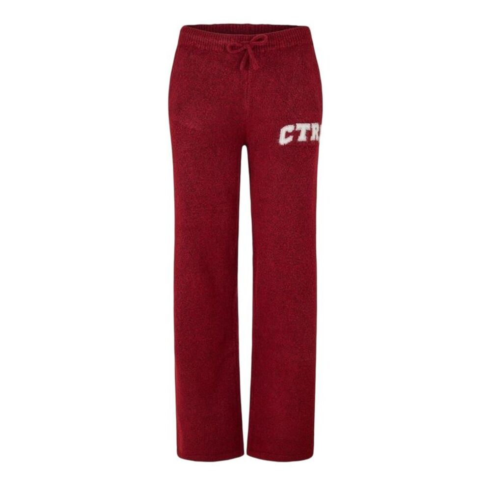 Couture Womens/Ladies Fleece Wide Leg Sweatpants / Burgundy